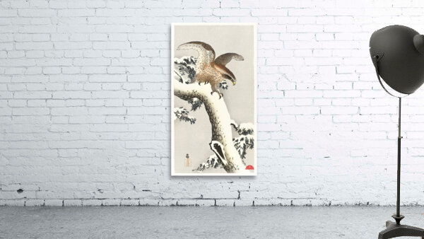 Eagle on a tree branch 1887 - 1930 by Ohara Koson 1877-1945. Wall Preview