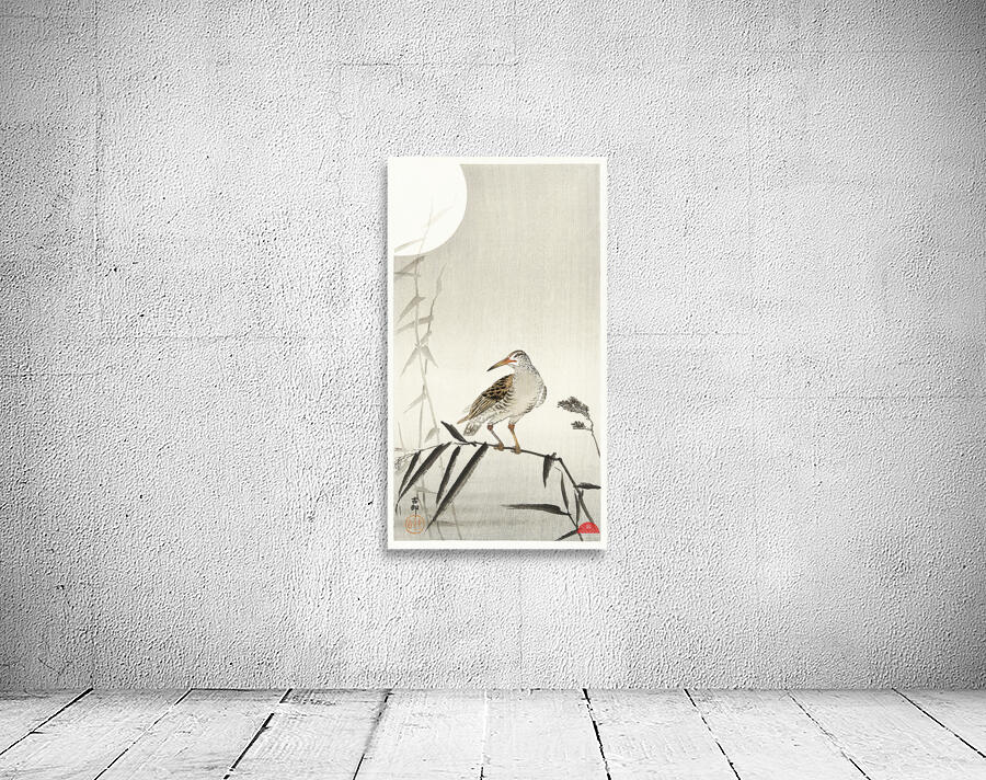 Black horseman on bamboo branch 1900 - 1936 by Ohara Koson1877-1945. Wall Preview