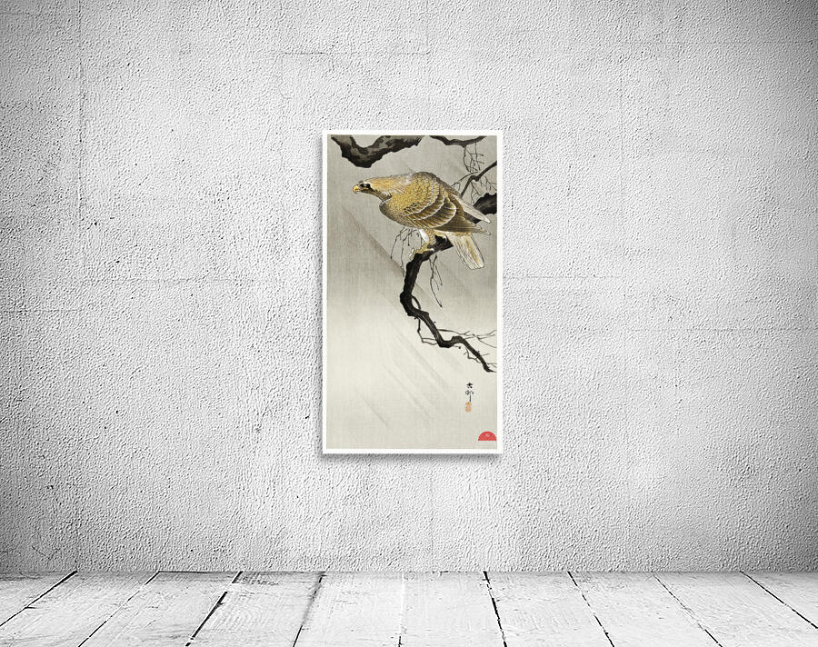 Eagle on branch 1900 - 1910 by Ohara Koson 1877-1945. Wall Preview