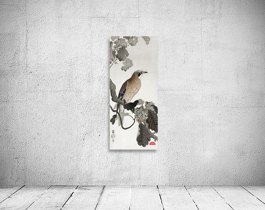 Jay on tree branch 1900 - 1910 by Ohara Koson 1877-1945. Wall Preview