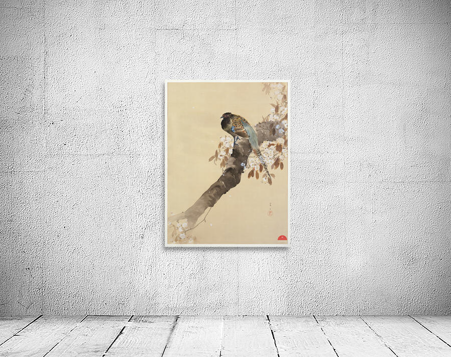 Pheasant on cherry blossom branch 1887-1945 by Ohara Koson 1877-1945. Wall Preview