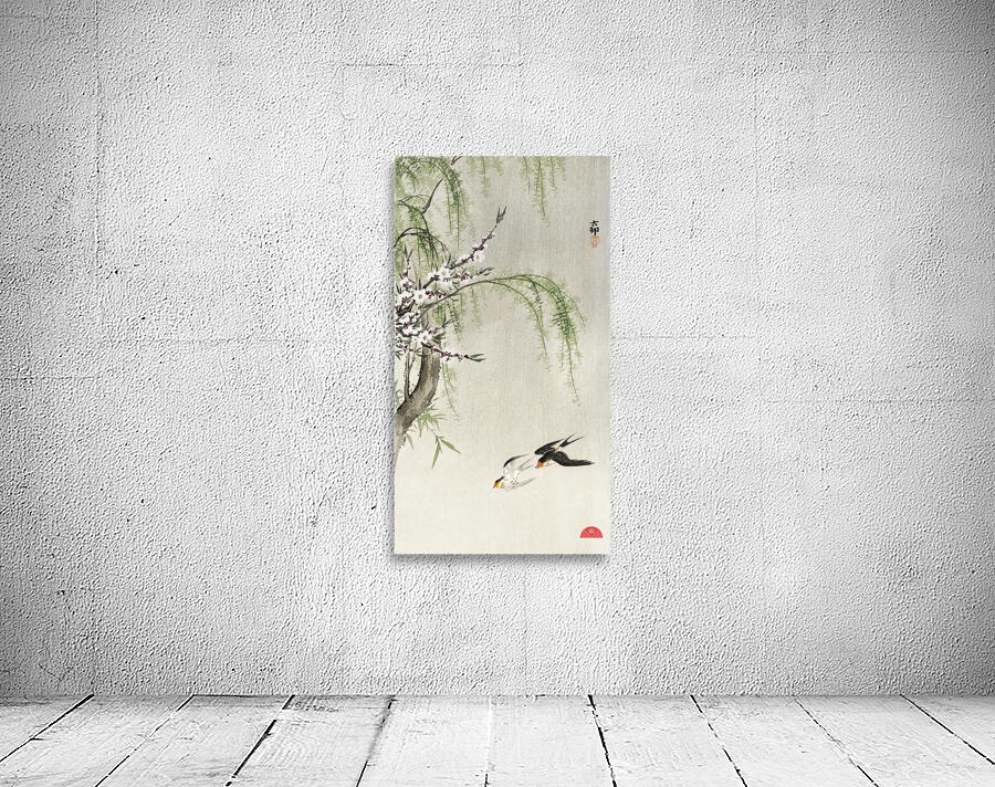Swallows in flight 1900 - 1930 by Ohara Koson 1877-1945. Wall Preview