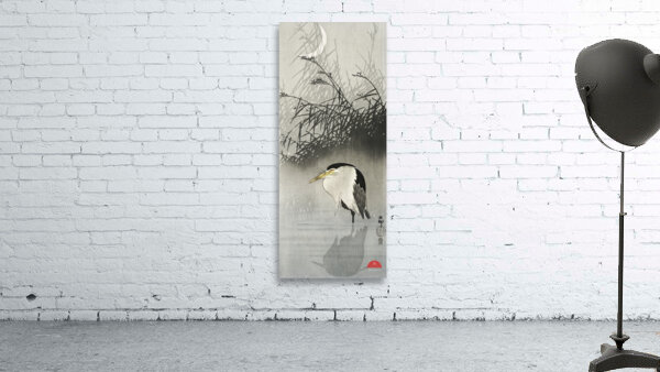 Heron at new moon 1900 - 1910 by Ohara Koson 1877-1945. Wall Preview