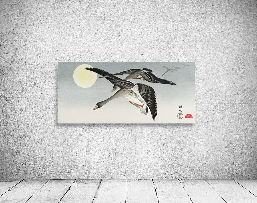 Birds at full moon 1900 - 1936 by Ohara Koson 1877-1945. Wall Preview