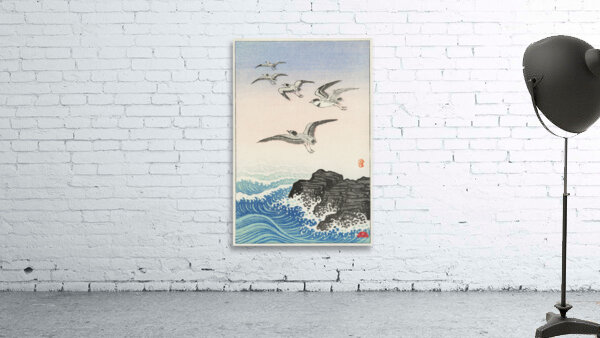 Five seagulls above the sea 1900 - 1945 by Ohara Koson 1877-1945. Wall Preview