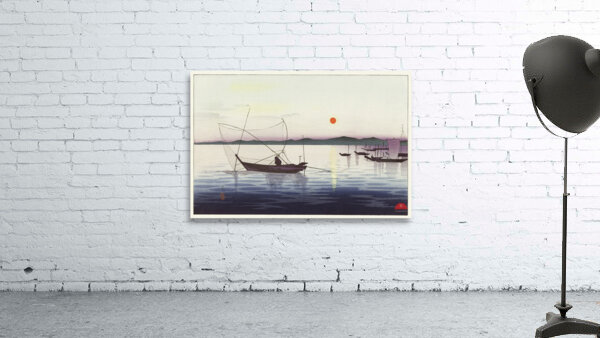 Boats and setting sun 1900 - 1936 by Ohara Koson 1877-1945. Wall Preview