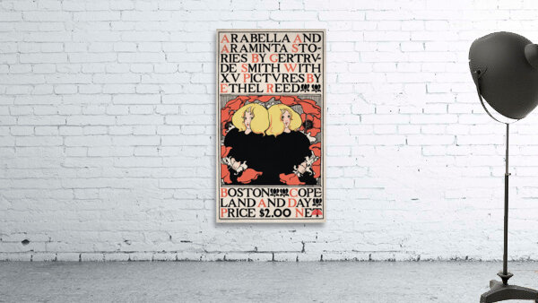 Arabella and Araminta Stories 1895 Art Nouveau poster of twin blonde girls by Ethel Reed.  Wall Preview