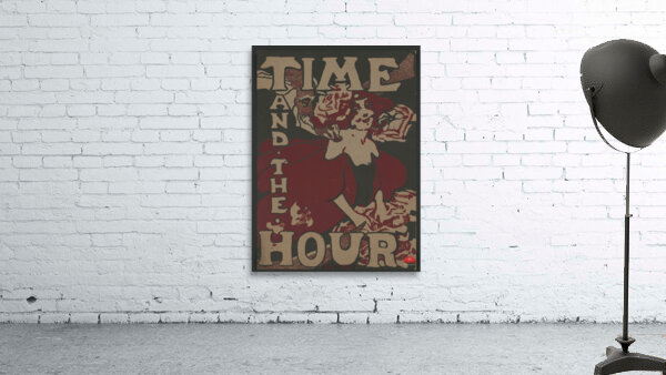 Poster shows Father Time with a young woman 1895 print by Ethel Reed. Wall Preview