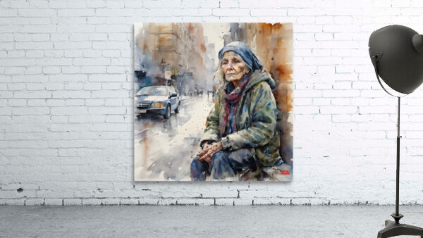 Watercolor“Just Me” By Bruce Lazarus Wall Preview