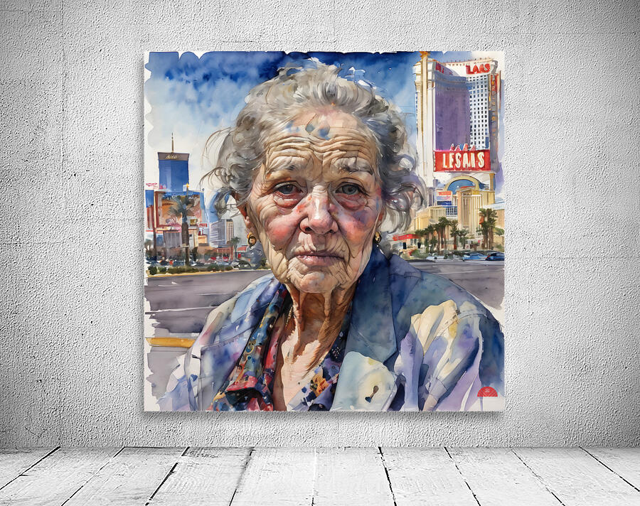 Watercolor “All Gone” By Bruce Lazarus Wall Preview