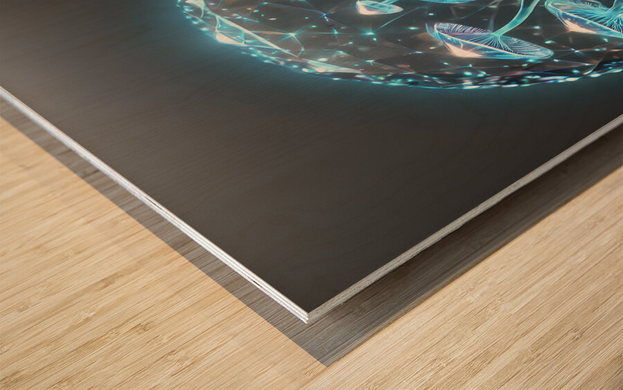  Glowing Crystal Mushrooms By ISHISH Wood print