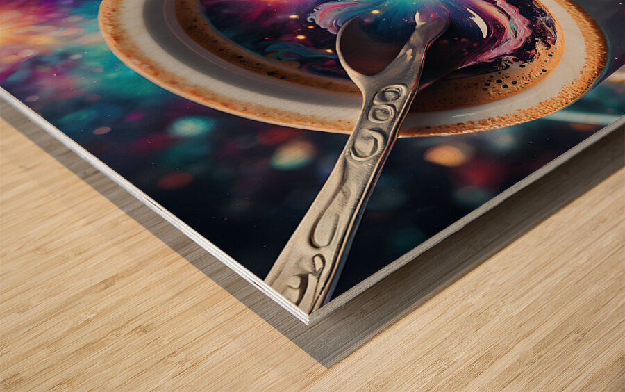 Galaxy Coffee By ISHISH Wood print