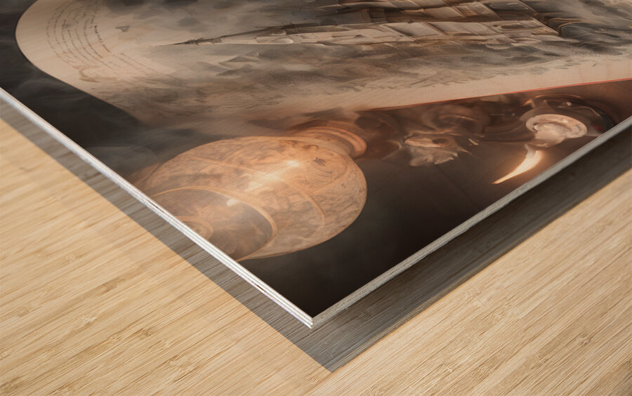 Fabled Castle Book By ISHISH Wood print