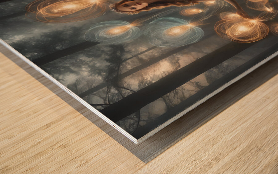 In a Mystical Forest Lady Essence Weaving With the Night By ISHISH Wood print