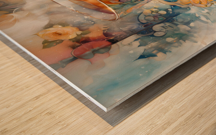 Worldly Teacup By ISHISH Wood print