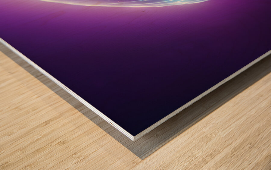 Purple Moon  Mushroom By ISHISH Wood print