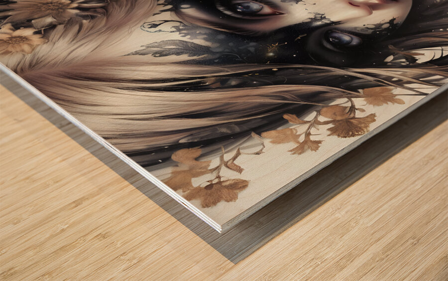 A  Gorgeously Drawn Face By ISHISH Wood print