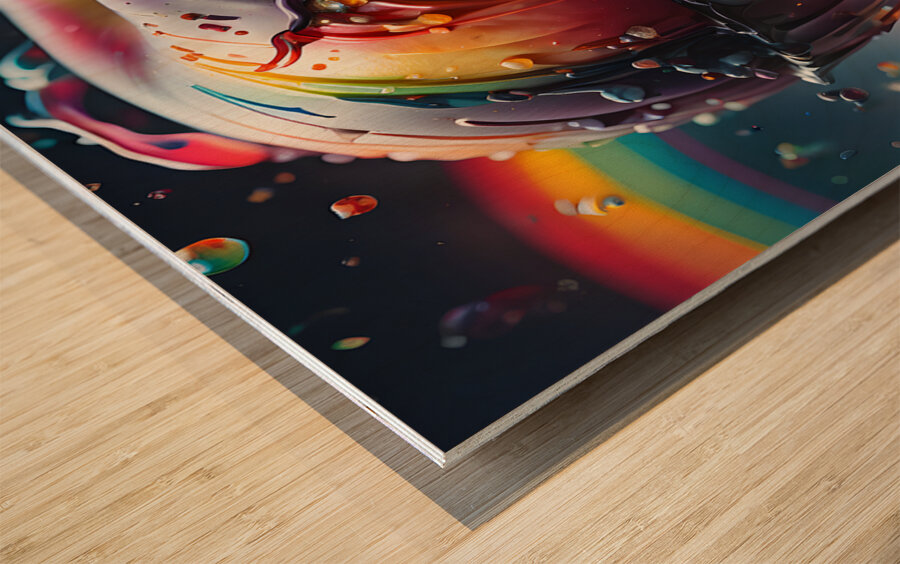 Rainbow Apple By ISHISH Wood print