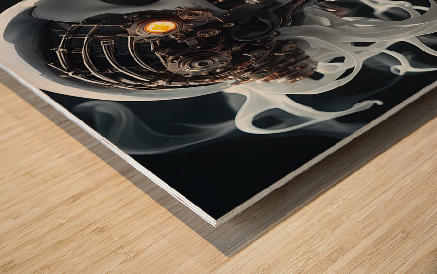 A Beautiful  Cyberpunk Nymph Ghost By ISHISH Wood print