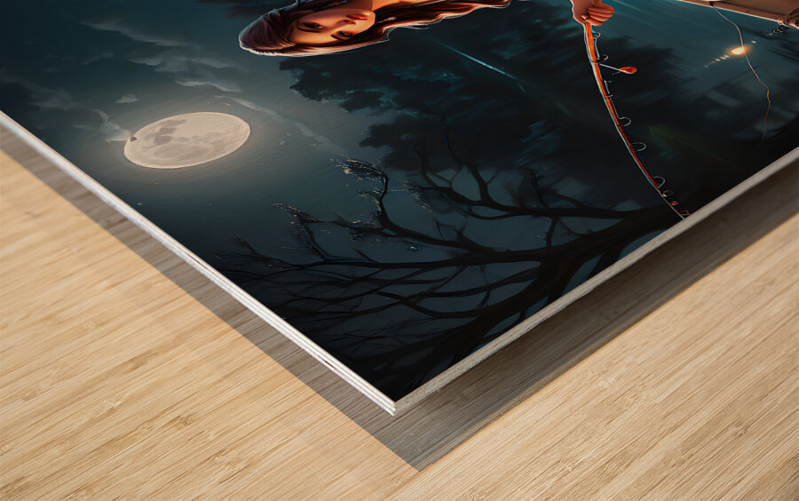 A Girl On A Fishing Boat By ISHISH Wood print