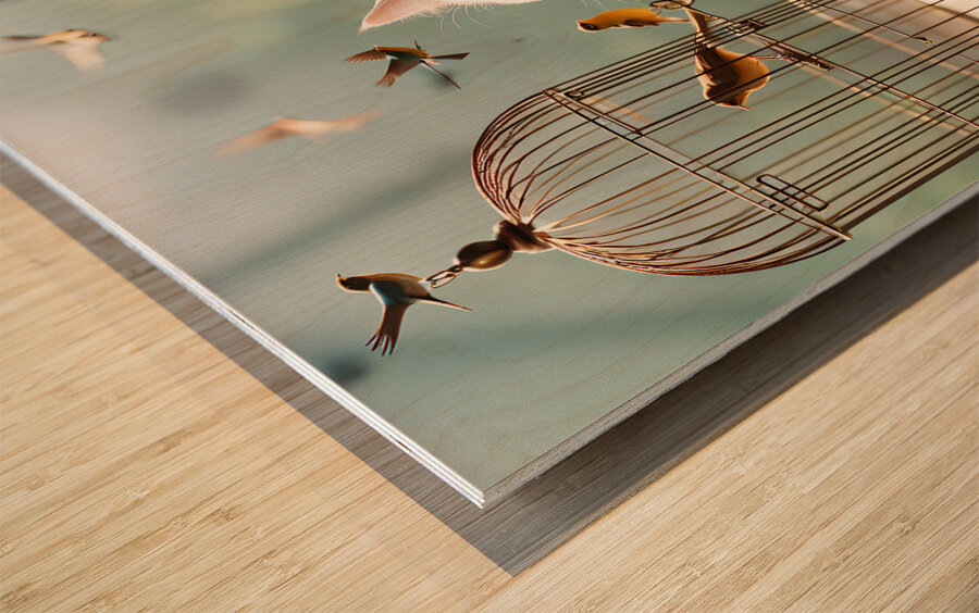 Its My Birdie By ISHISH Wood print