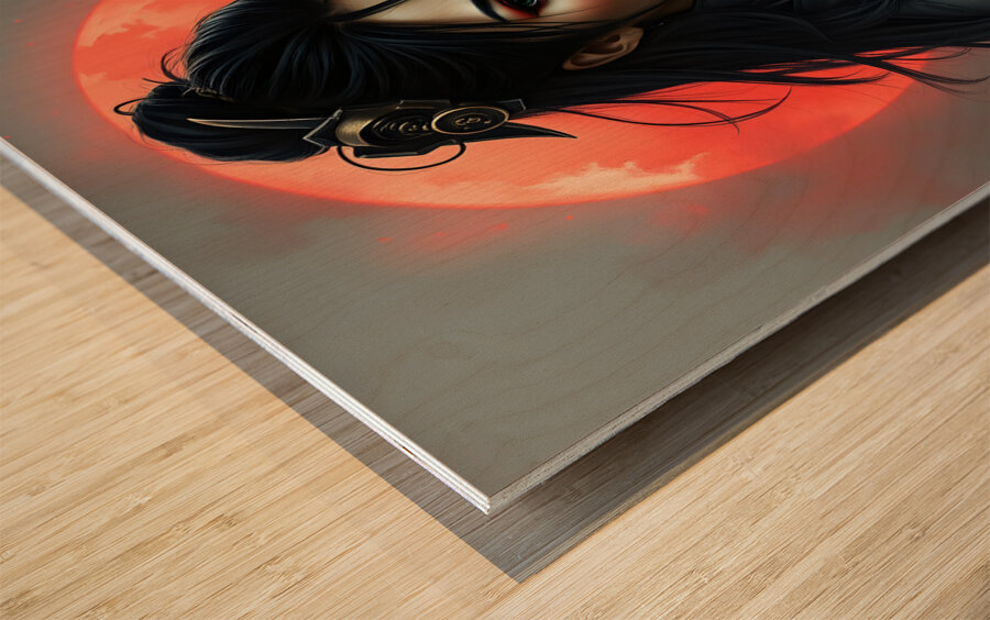 Ronin Woman and Her Cat By ISHISH Wood print