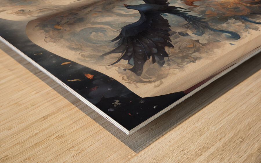 Fabled Bird Book By ISHISH Wood print