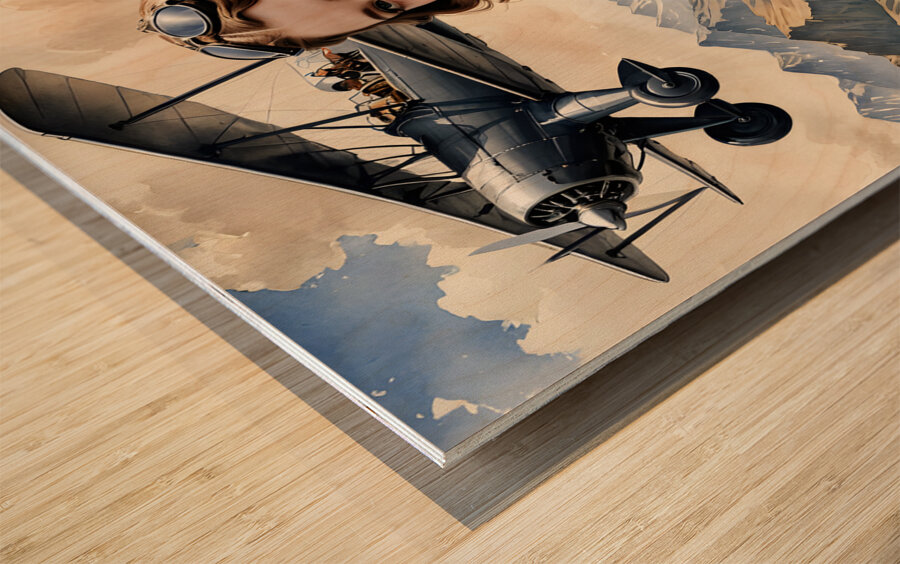 Aviator Amelia Airheart By ISHISH Wood print