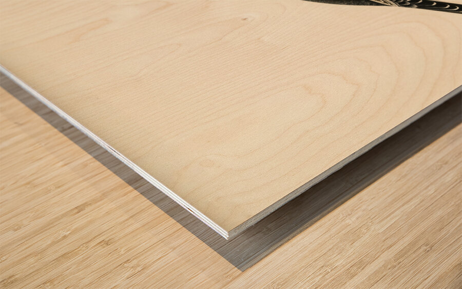 Hybrid between Black grouse and Willow ptarmigan Lyrurus tetrix ♂ x lagopus lagopus ♀ Wood print