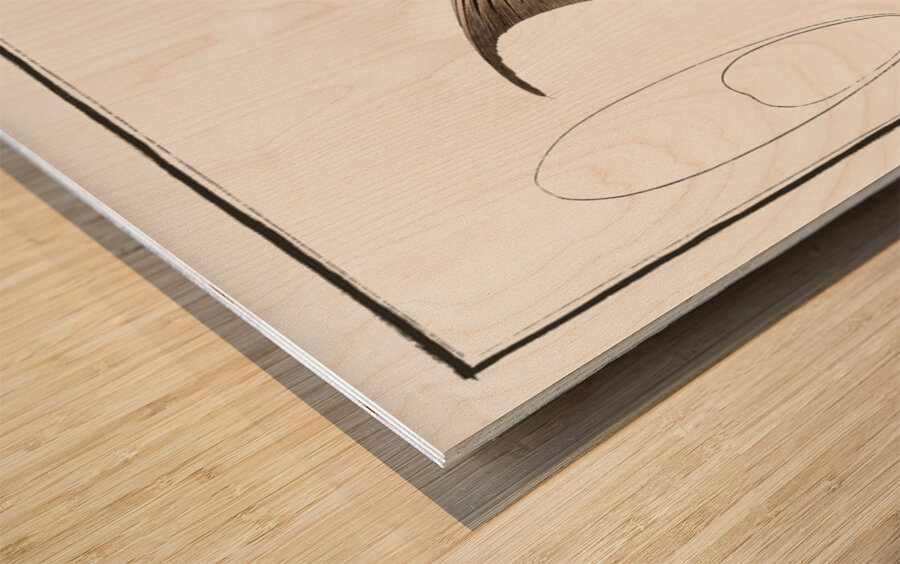 Chaetodon nigricans Wood print