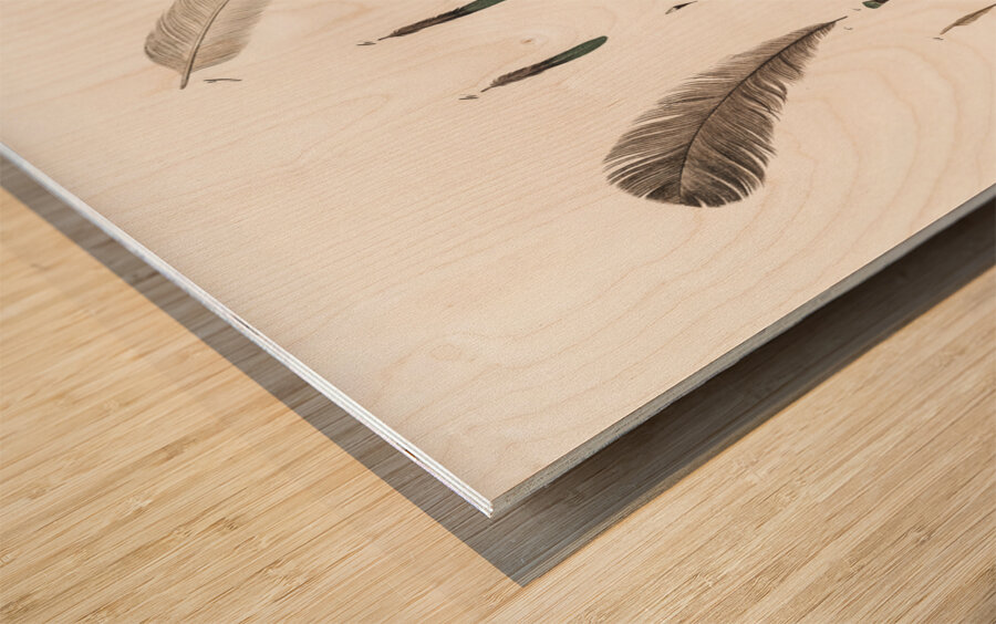 King bird of paradise feather and tail Wood print