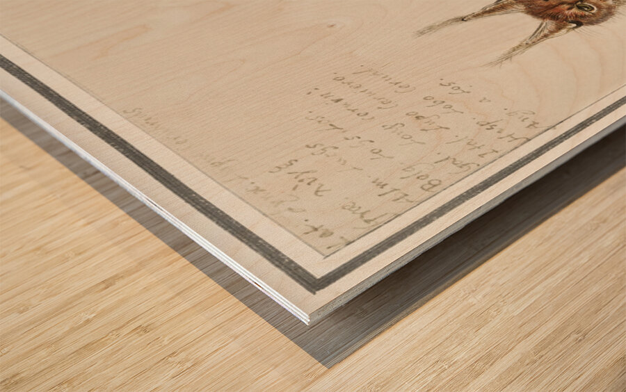 Lynx in vintage style Wood print