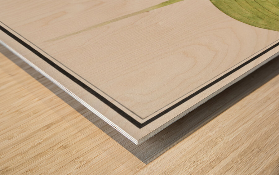 Green foliage in vintage style Wood print