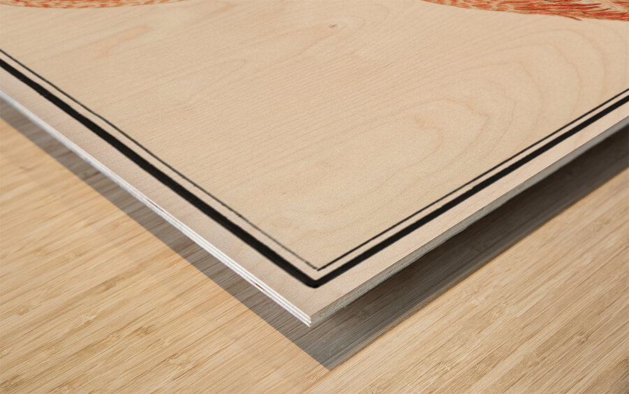 Flamingo in vintage style Wood print