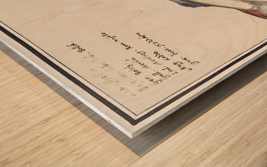 Cod in vintage style Wood print