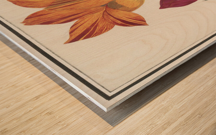 Tulip in vintage style Wood print