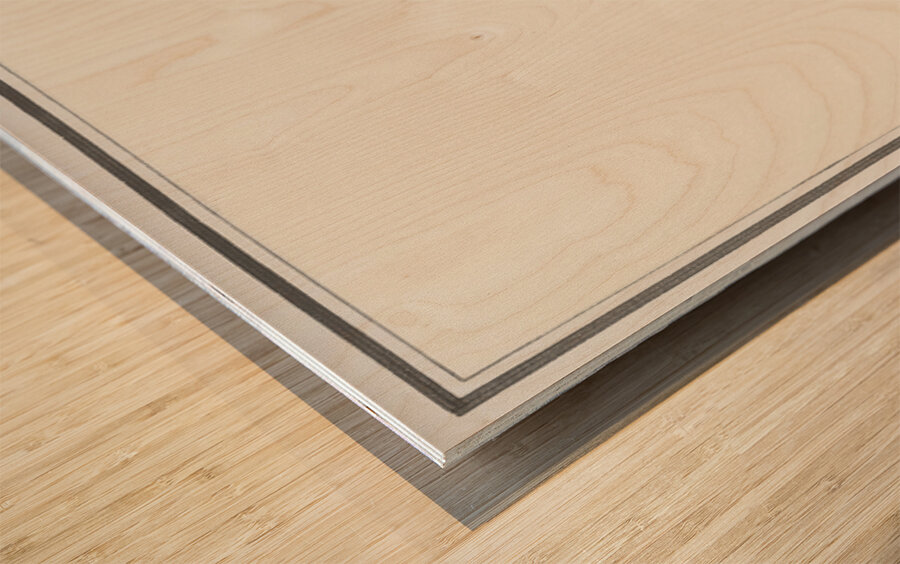 Globe of red lily in vintage style Wood print