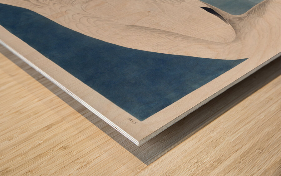 Hooping Crane Wood print