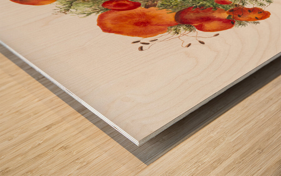 Study of Mushrooms 1880 Wood print