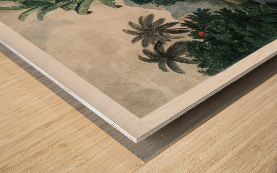 Cupid Inspiring Plants with Love Wood print