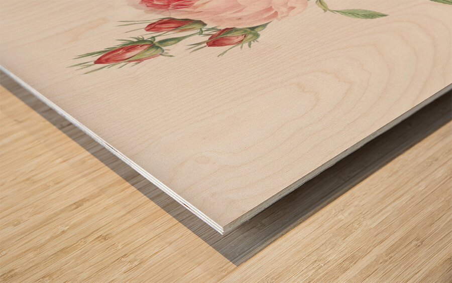 Vintage Provence rose Wood print