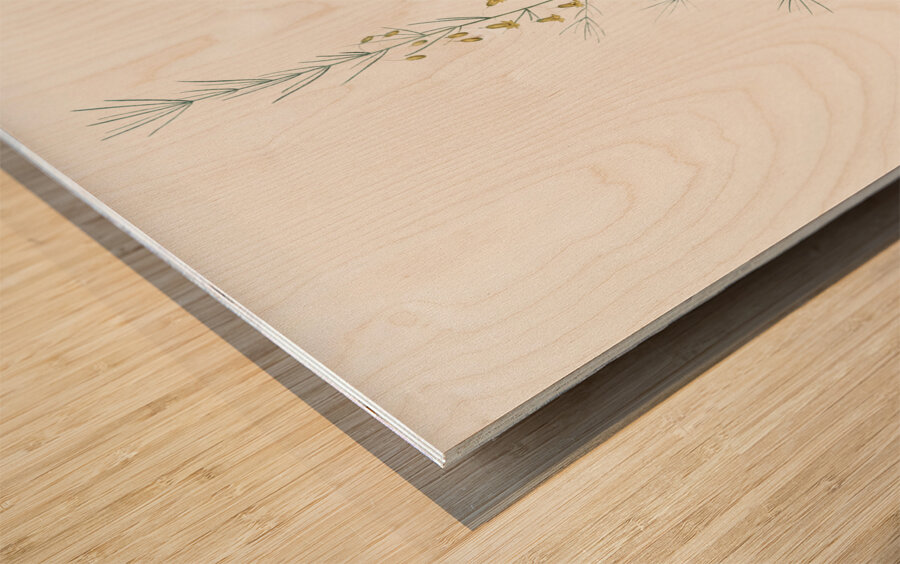 Sea asparagus illustration  Wood print