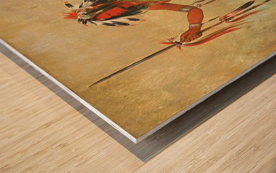 Cáh-Be-Múb-Bee He Who Sits Everywhere a Brave 1835 Wood print