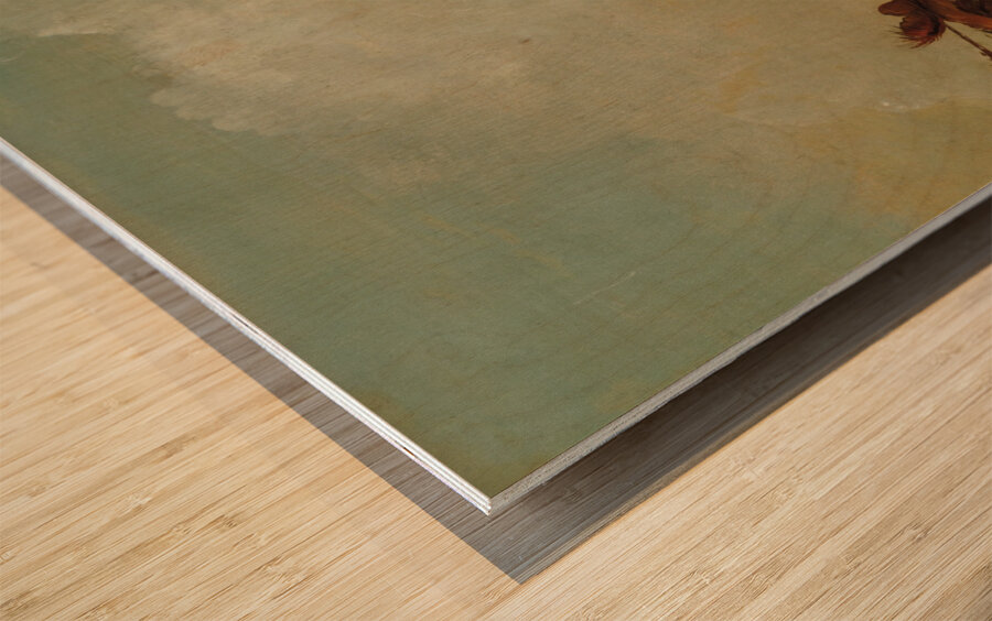 Comanche Warrior Lancing An Osage At Full Speed 1837-1839 Wood print