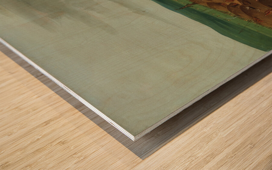 Bird’s-Eye View of The Mandan Village 1800 Miles Above St. Louis 1837-1839 Wood print