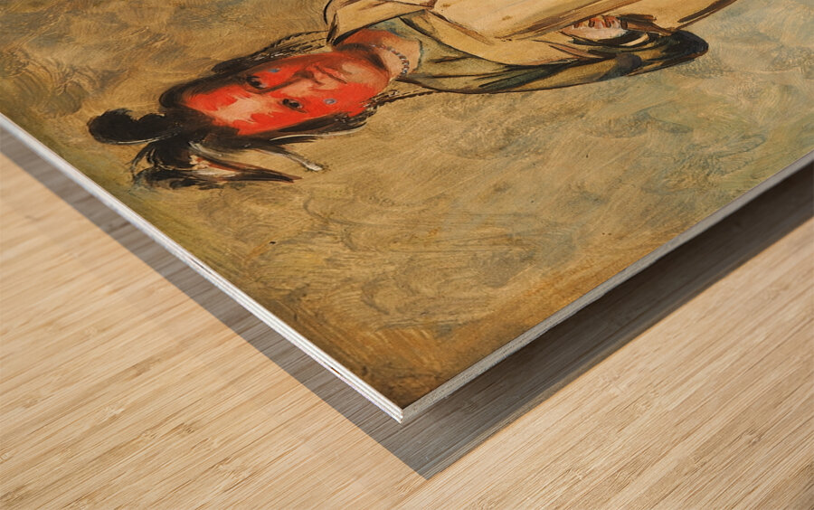 Káw-Kaw-Ne-Chóo-A a Brave 1828 Wood print