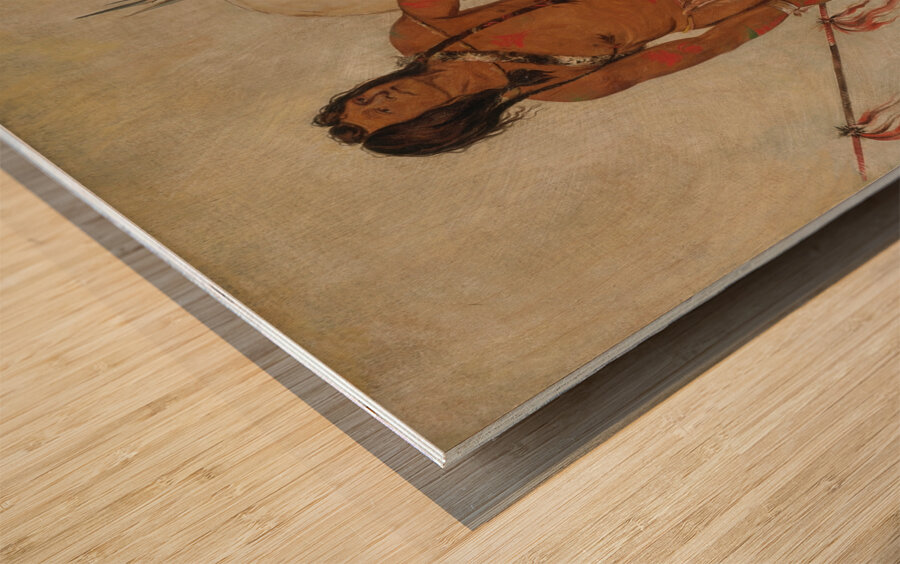 His-Oo-Sán-Chees Little Spaniard a Warrior 1834 Wood print