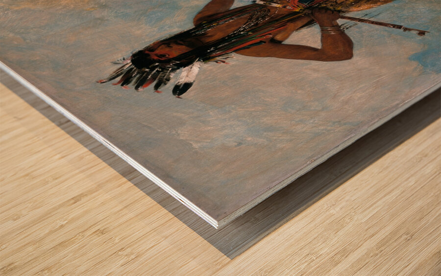 Ka-Bés-Hunk He Who Travels Everywhere a Warrior 1835 Wood print