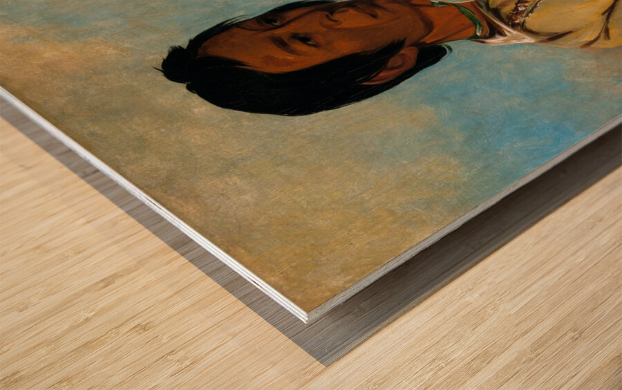 Ma-Shée-Na Elk’s Horns a Subchief 1830 Wood print