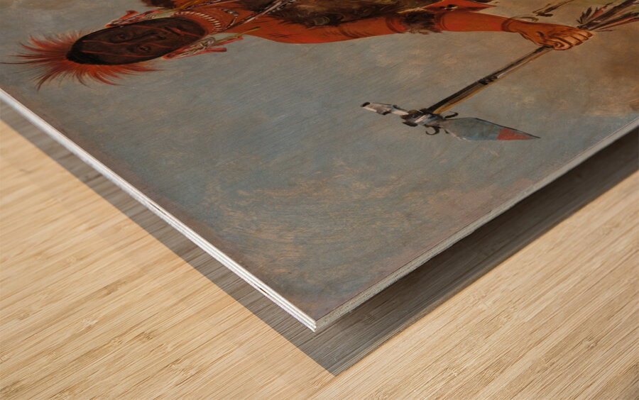 Om-Pah-Tón-Ga Big Elk a Famous Warrior 1832 Wood print